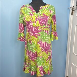 Vibrant Pink and Green Women's Dress